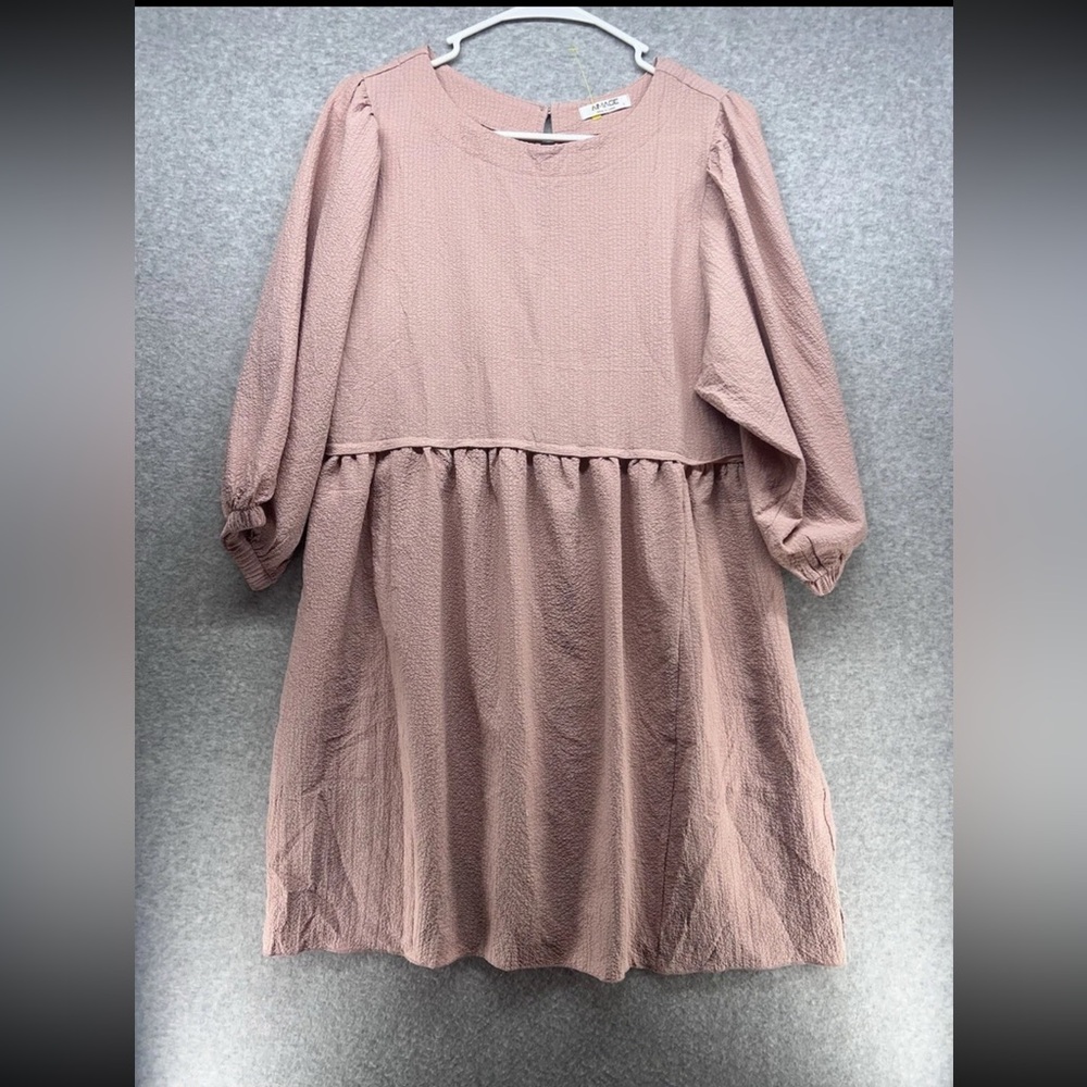 Chic Long Sleeve Dusty Pink Dress